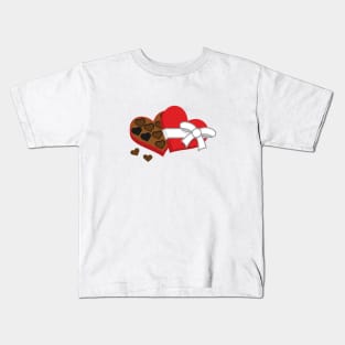 Heart Chocolate Gift Box - Valentine's Day Kids T-Shirt